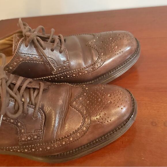 Cole Haan LunarGrand Long Wingtip Brown Derby Shoe Mens Size 8 8M Retro C13738 - Picture 8 of 10